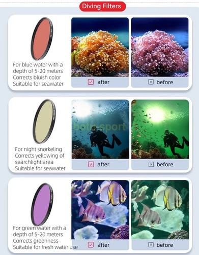 Filtro subacqueo per gopro - filtro,